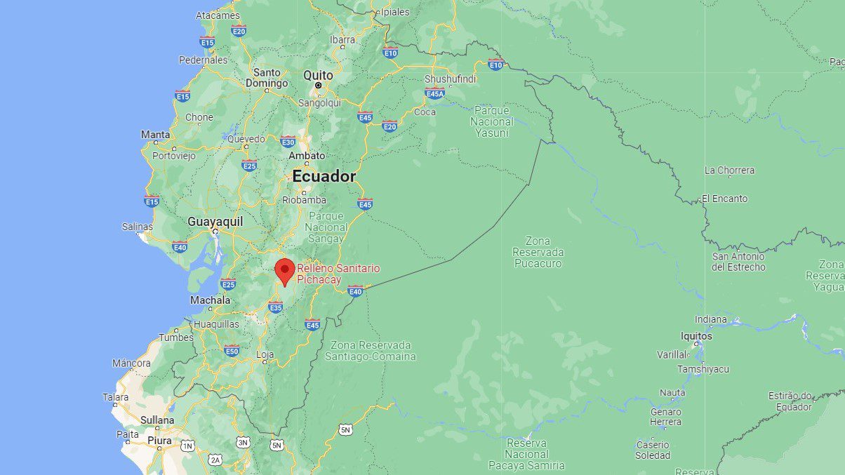 google map showing location of Pichacay Landfill Gas Renewable Energy Project