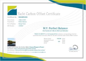Yacht Carbon Offset Certificate