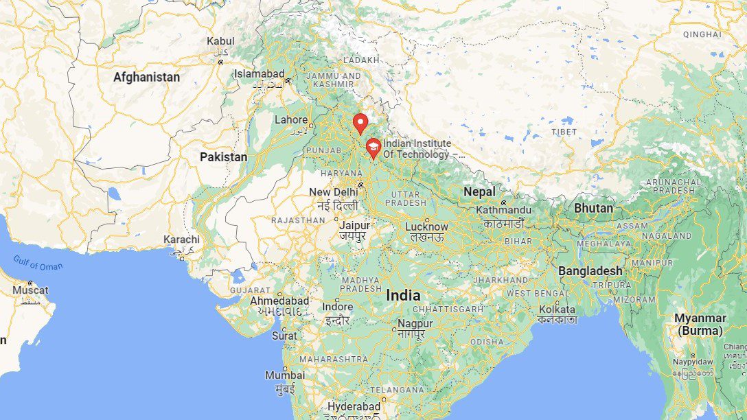 google map showing location of Rakchad Small Hydro Electric Project