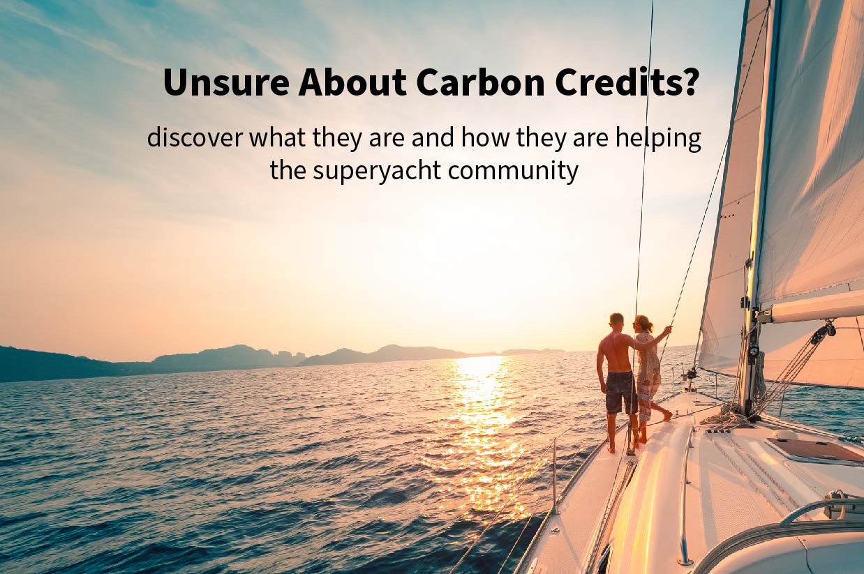 a couple standing on the front of a yacht wondering about carbon credits